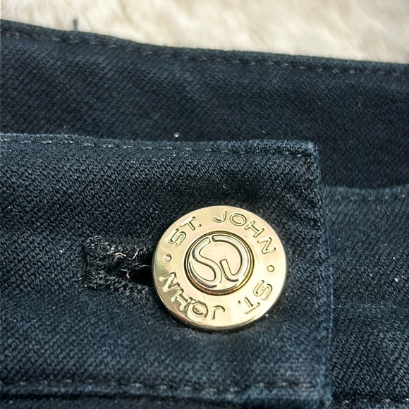 St. John Sport by Marie Gray Luxurious Stretch Black Pants with Gold Acc… - Picture 5 of 12